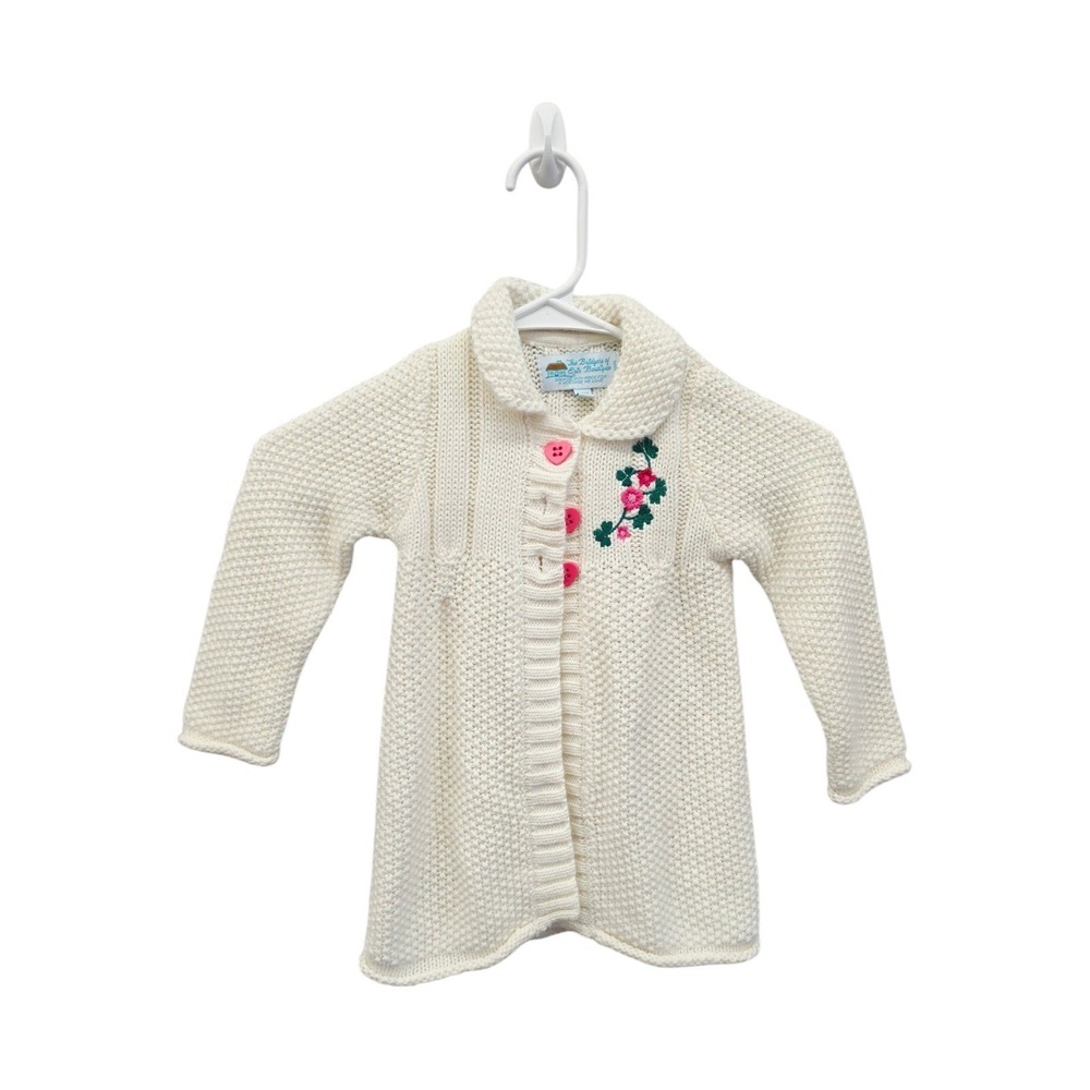 The Bridges of Erin Boutique Cream Knit Floral Cardigan 24M